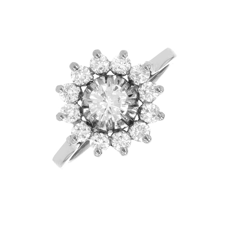 Bague vintage diamants 0.82 carat or blanc 3.70g Comme neuf -  reconditionné disponible sur Gemme Les Bijoux